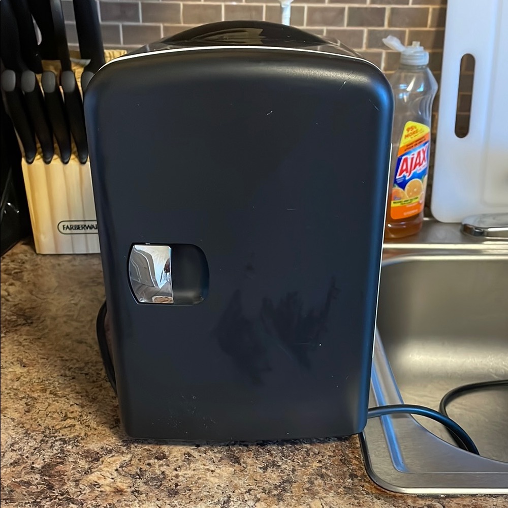 Sleek Black Mini Refrigerator